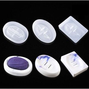 Zeepbakje Hars Mallen - Soap Dish, Sieraden Dienblad, Epoxy Gietvorm voor Zeephouder - Set van 3