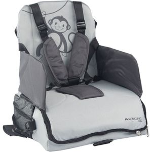 Mobiclinic Monkey - Stoelverhoger voor kinderen - Draagbare Kinderstoel - Max 15 kg - Verstelbare 5-punts riem - Inklapbaar - Met zak en handvat