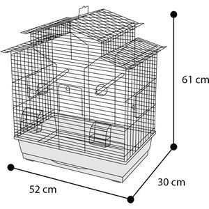 Flamingo Parkietenkooi Numfor  - Zwart -  52 x 30 x 61 cm