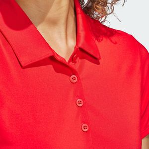 Adidas Dames Solid Performance Poloshirt met S/S Rood