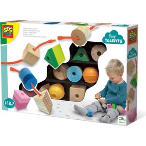 SES - Tiny Talents - Sensory Kralen Rijgen - Montessori - Meerdere Soorten Grove Kralen
