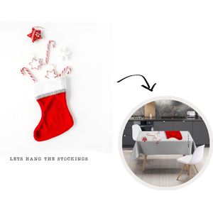 Kerst Tafelkleed - Kerstmis Decoratie - Tafellaken - Winter - Kerstsok - Snoep - 180x260 cm - Kerstmis Versiering