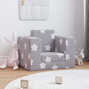 vidaXL Kinderslaapbank lichtgrijs met sterren