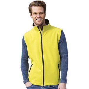 Softshell casual bodywarmer geel voor heren - Outdoorkleding wandelen/zeilen - Mouwloze vesten XL (42/54)