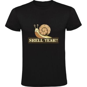 Shell yeah! Heren T-shirt - dieren - slak - schelp - schattig - grappig