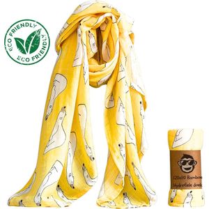 Triplepack 3x BoefieBoef Oranje IJsbeer Grote XL Hydrofiele Doek Baby - Duurzaam Eco Bamboe | Swaddle, Inbakerdoek, Hydrofiele Luier & Babydeken - Slaap Beer Wit