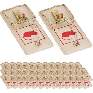 Set van 40 herbruikbare muizenvallen - Klassiek, effectief en gifvrij voor binnen en buiten
