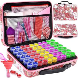 Diamond Painting Accessoires - Opbergdoos - Sorteerdoos voor Volwassenen en Kinderen - Roze Vlinders