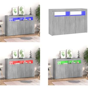 vidaXL Dressoir met LED-verlichting 115-5x30x75 cm grijs sonoma eiken - Dressoir - Dressoirs - Kast - Wandkast