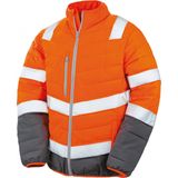 Jas Unisex XL Result Lange mouw Fluorescent Orange / Grey 100% Polyester