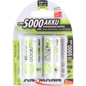 Ansmann NiMH batterij mono 5000mAh, blisterverpakking van 2