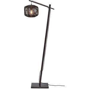 GOOD&MOJO Vloerlamp Tanami - Bamboe/Rotan Zwart - 55x30x150cm - Modern - Staande lampen voor Woonkamer - Slaapkamer