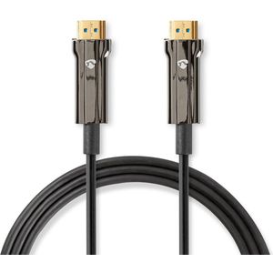 Nedis Actieve Optische Ultra High Speed HDMI-Kabel met Ethernet - HDMI Connector - HDMI Connector - 8K@60Hz - 48 Gbps - 30.0 m - Rond - PVC - Zwart - Gift Box