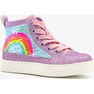 Bue Box meisjes sneakers met regenboog - Paars - Uitneembare zool - Maat 28