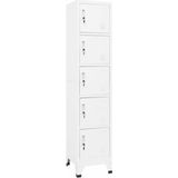 vidaXL - Lockerkast - 38x40x180 - cm - staal - wit
