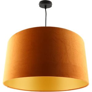 Olucia Urvin - Moderne Hanglamp - Stof - Oranje;Goud - Rond - 50 cm