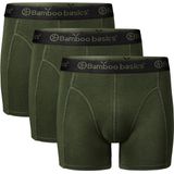 Comfortabel & Zijdezacht Bamboo Basics Rico - Bamboe Boxershorts Heren (Multipack 3 stuks) - Onderbroek - Ondergoed - Army - L
