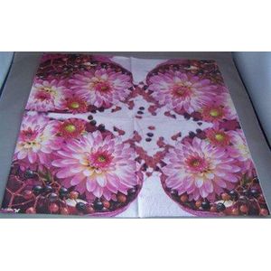 Paars-roze bloemen papieren servetten