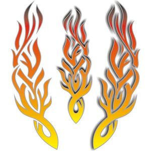 Non-branded Fietsstickers Flames Oranje
