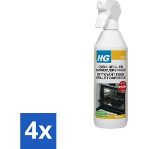 HG - Oven, Grill & Barbecuereiniger - Actief Krachtschuim - 500 ml - Voordeelverpakking - 4 stuks