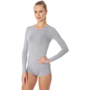 Brubeck Comfort | Dames Ondergoed Ondershirt Naadloos met Merino Wol - Lange Mouw - Ash Grijs - L