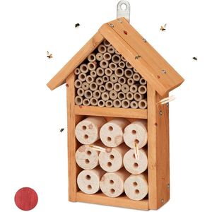 Bouwpakket insectenhotel voor kevers, bijen, vliegen - Zelf opbouwen - 26x16x6 cm - Geel