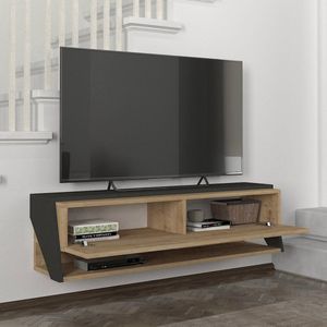 Tv meubel Kimitoön zwevend 120x31,5x32,5 cm eikenkleurig en antraciet