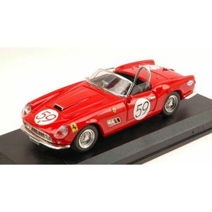 De 1:43 Diecast Modelcar van de Ferrari 250 California #59 van Nassau in 1961.De bestuurder was A. Wyllie.De fabrikant van het schaalmodel is Art-Model.