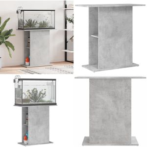 vidaXL Aquariumstandaard 75x36x72,5 cm bewerkt hout betongrijs - Aquariumkast - Aquariumkasten - Aquarium Standaard - Aquarium Kast