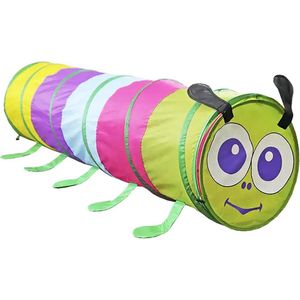 Speeltunnel met Deksel en Opbergtas - Kruiptunnel - Kinderspeelgoed/Binnenspeelgoed / Buitenspeelgoed - Rups - 180 x 45 cm