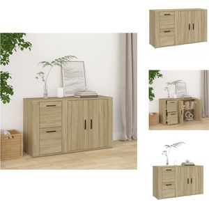 vidaXL Dressoir s Bewerkt Hout - 100 x 33 x 59.5 cm - Sonoma Eiken - Keukenkast