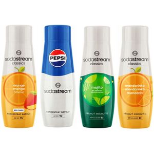 SODASTREAM Pepsi + Sinaasappel-Mango + Mojito + Mandarijn siropen 4 st.