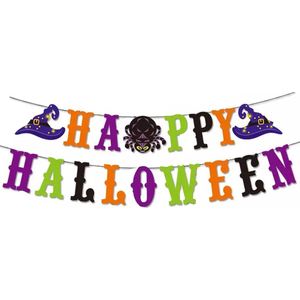 Halloween Decoratie Zwart Happy Halloween Versiering Halloween Gekleurde Slinger Accessoires – 1 Stuk