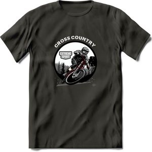 Cross Country T-Shirt | Mountainbike Fiets Kleding | Dames / Heren / Unisex MTB shirt | Grappig Verjaardag Cadeau | Maat XXL