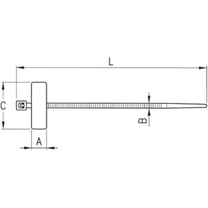 Wurth - Kabelbinder PA met kunststof vergr. voor labels - Kabelbinder gemaakt van polyamide, met kunststof tong en labelveld x 100 st