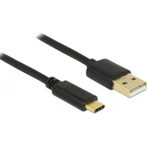 USB-C naar USB-A snellaadkabel - USB2.0 - tot 3A / zwart - 4 meter