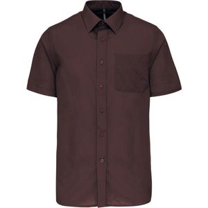 Herenoverhemd 'Ace' korte mouwen merk Kariban Bruin maat 6XL