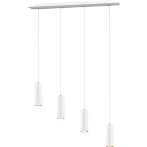 LED Hanglamp - Torna Mary - GU10 Fitting - 4-lichts - Rechthoek - Mat Wit - Aluminium