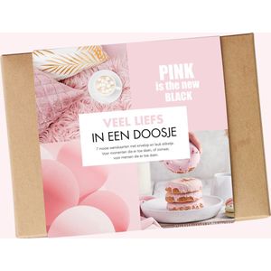 veel liefs in een doosje - pink is the new black - Give-X - 7 wenskaarten inclusief envelop en leuk etiketje- kado - cadeau