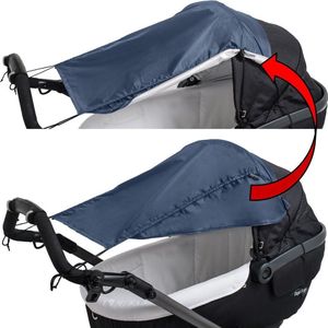 Zonnescherm kinderwagen & buggy - Zonnedoek met zijbescherming – Donkerblauw