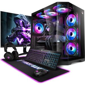 Vibox PC Gaming Compleet pakket • 27"" Monitor • Intel Core i7 12700KF 5,0GHz • RTX 5070 12GB • 32GB RAM • 1TB NVMe SSD • Windows 11 • WiFi • Zwart