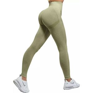 Gym Revolution - Sportlegging dames - Sportkleding dames - Sportbroek dames - Sportlegging - Push up - Shape legging - Sportlegging dames high waist - Hardloopbroek dames - yoga legging dames - Groen Maat L