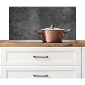 Spatscherm keuken - Beton look - Retro - Grijs - Abstract - Keuken decoratie - Achterwand keuken - 80x40 cm - Spatwand - Aluminium