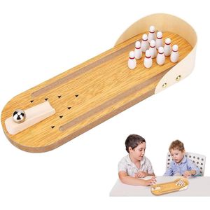 Houten Mini Bowling Spel Kegel Tafel Skittle Game voor Kinderen 10 Pin Vaardigheidsspel Volwassenen en Kinderen vanaf 3 Jaar