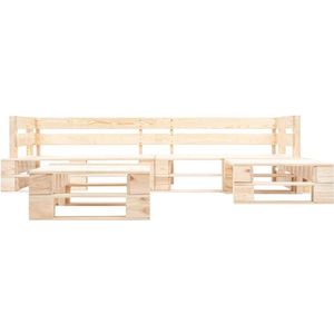 The Living Store 4-delige Loungeset pallet hout naturel - Loungeset - Tuinset - Pallet Meubels - Buitendecoratie - Tuinlounge