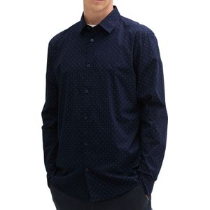 Tom Tailor - Lange mouw overhemd - Heren - L - Dark Navy - Katoen - 1042668