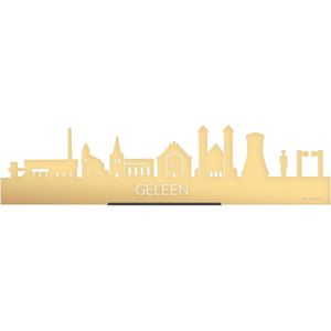 Standing Skyline Geleen Goud Metallic - 40 cm - Woon decoratie om neer te zetten en om op te hangen - Meer steden beschikbaar - Cadeau voor hem - Cadeau voor haar - Jubileum - Verjaardag - Housewarming - Aandenken aan stad - WoodWideCities