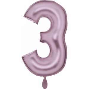 Cijfer ballon pastel roze 3