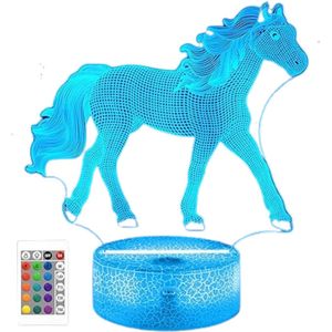 Paardenlamp - Paardencadeaus - 16 Kleuren - Timer voor Slapengaan - Paardenliefhebbers - Met Afstandsbediening - USB-C Oplaadbaar