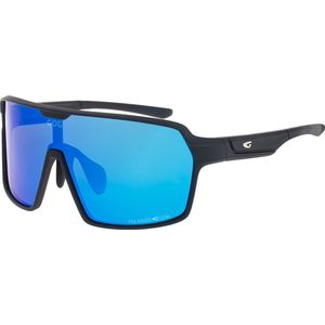 KRONOS Matt Zwart Polarized Sportbril met UV400 Bescherming en Flexibel TR90 Frame - Unisex & Universeel - Sportbril - Zonnebril voor Heren en Dames - Fietsaccessoires - Blauw